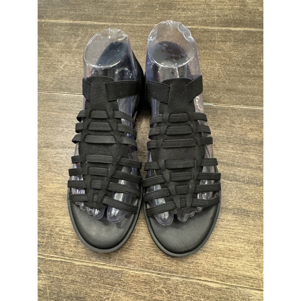 Eileen Fisher Women's Rato Black Tumbled Nubuck‎ Sandals Size 7